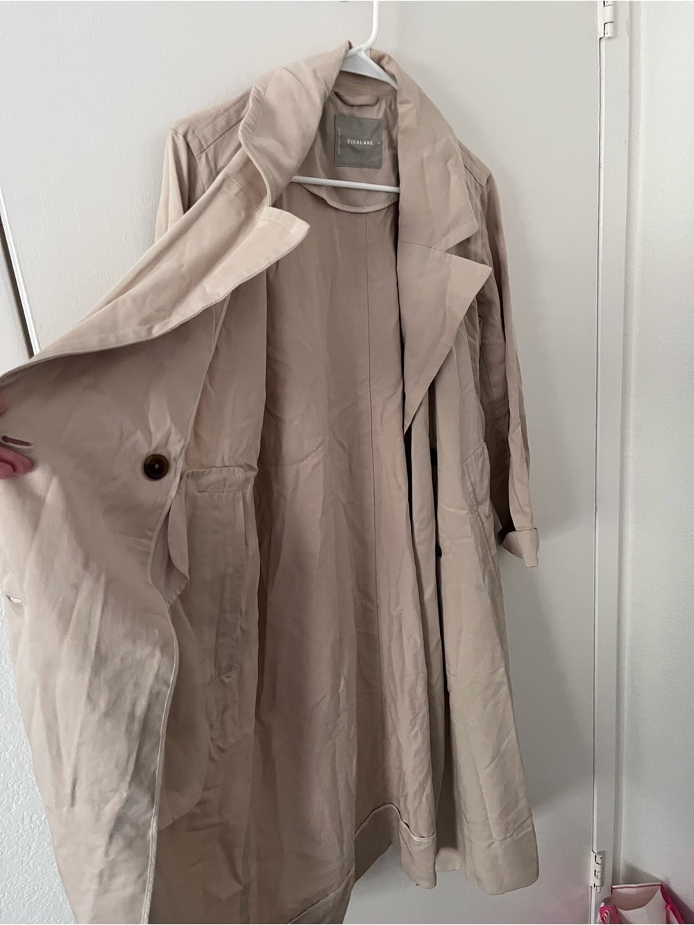 Everlane Women’s Drape Trench Coat Khaki Double Breasted Lyocell Size XS - Picture 10 of 15